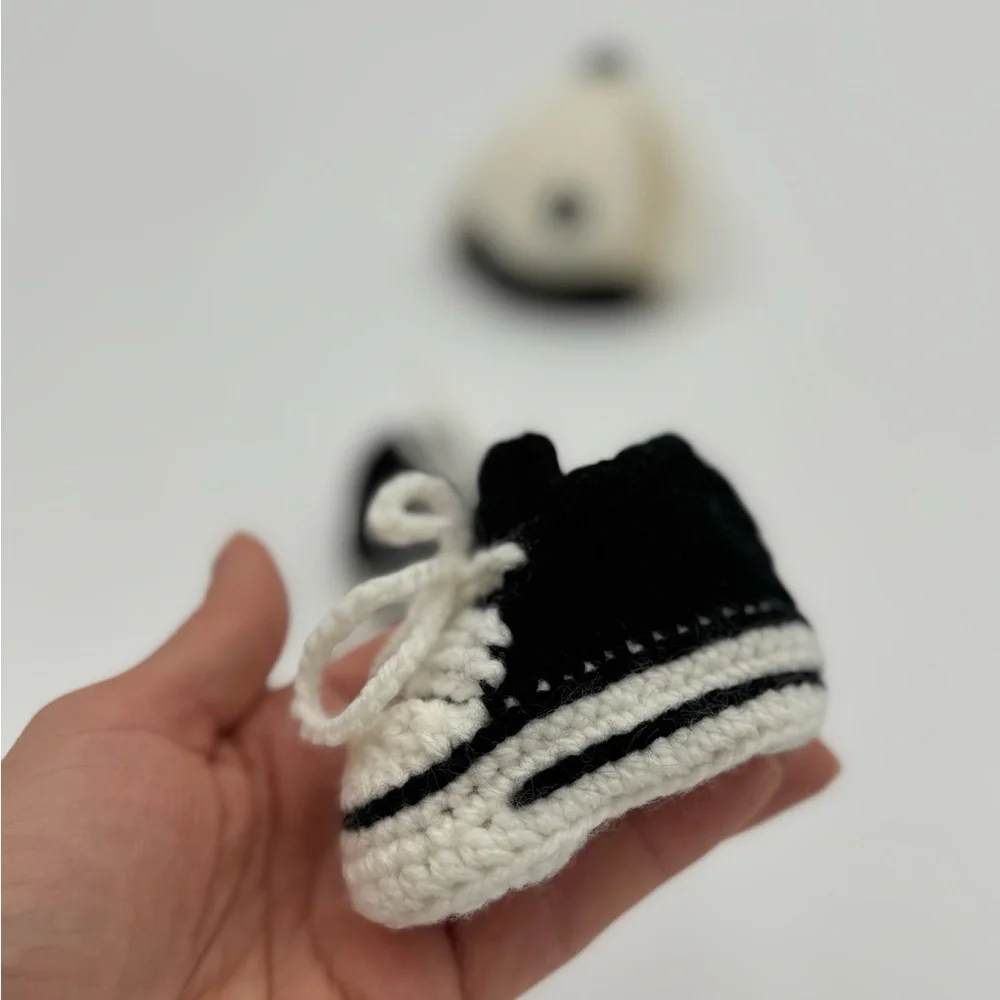Handmade Crochet Baby Hat and Booties Set